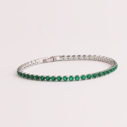 Green Shiny Charm CZ Tennis Bracelet for Women Crystal Zircon Jewelry Adjustable 18K Gold Plated Box Chain Bracelets Gift