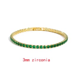 Green Shiny Charm CZ Tennis Bracelet for Women Crystal Zircon Jewelry Adjustable 18K Gold Plated Box Chain Bracelets Gift