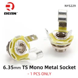 Neutrik's REAN TRS Stereo 6.35mm Metal Female Jack 3 Pole NYS230 Audio Panel Mounting Socket 1/4" TS Mono Jack,PCB Socket NYS215