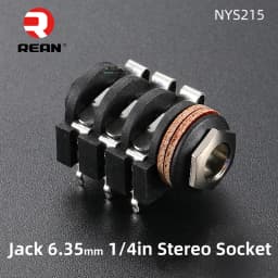 Neutrik's REAN TRS Stereo 6.35mm Metal Female Jack 3 Pole NYS230 Audio Panel Mounting Socket 1/4" TS Mono Jack,PCB Socket NYS215