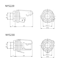 Neutrik's REAN TRS Stereo 6.35mm Metal Female Jack 3 Pole NYS230 Audio Panel Mounting Socket 1/4" TS Mono Jack,PCB Socket NYS215