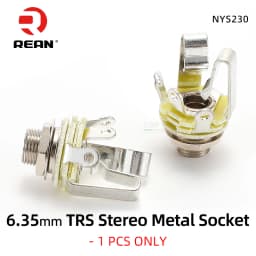 Neutrik's REAN TRS Stereo 6.35mm Metal Female Jack 3 Pole NYS230 Audio Panel Mounting Socket 1/4" TS Mono Jack,PCB Socket NYS215
