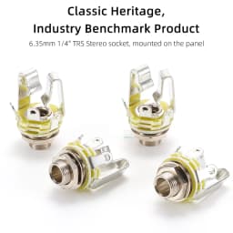 Neutrik's REAN TRS Stereo 6.35mm Metal Female Jack 3 Pole NYS230 Audio Panel Mounting Socket 1/4" TS Mono Jack,PCB Socket NYS215