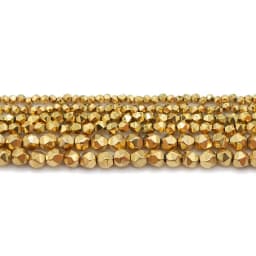 Real Gold Plated 2/3/4MM New Faceted Round Hematite Natural Stone Spacer Loose Beads For Jewelry Making Diy Bracelets Necklace