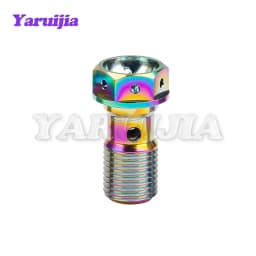 Yaruijia Titanium Bolts M10 Pitch 1.0/1.25/1.5mm Double Single Clutch Slave Cylinder Banjo Bolt with Bleeder Valve for Ducati