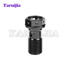 Yaruijia Titanium Bolts M10 Pitch 1.0/1.25/1.5mm Double Single Clutch Slave Cylinder Banjo Bolt with Bleeder Valve for Ducati