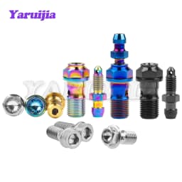 Yaruijia Titanium Bolts M10 Pitch 1.0/1.25/1.5mm Double Single Clutch Slave Cylinder Banjo Bolt with Bleeder Valve for Ducati