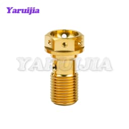 Yaruijia Titanium Bolts M10 Pitch 1.0/1.25/1.5mm Double Single Clutch Slave Cylinder Banjo Bolt with Bleeder Valve for Ducati