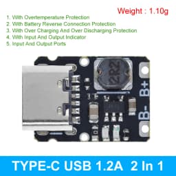 TZT 1/5/10PCS Type-C USB TP4056 1A Lithium Battery Charging Protection Board Module Polymer Battery With Temperature Protection