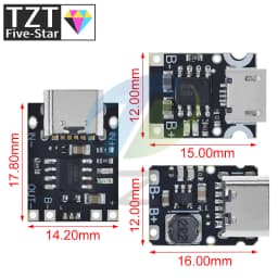 TZT 1/5/10PCS Type-C USB TP4056 1A Lithium Battery Charging Protection Board Module Polymer Battery With Temperature Protection