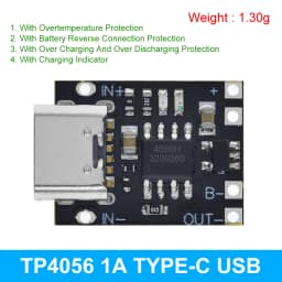TZT 1/5/10PCS Type-C USB TP4056 1A Lithium Battery Charging Protection Board Module Polymer Battery With Temperature Protection
