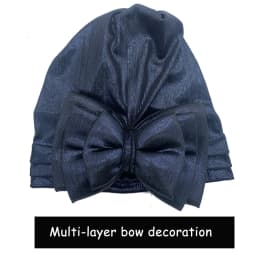 Sweet Bowknot Turban Cap for Woman Metallic luster African Head Wrap Bonnet Party Headpiece Turbante Mujer Muslim Headscarf Hat