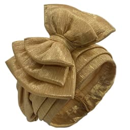 Sweet Bowknot Turban Cap for Woman Metallic luster African Head Wrap Bonnet Party Headpiece Turbante Mujer Muslim Headscarf Hat