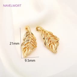 Trendy 14K Gold Plated Curly Leaves Charms,Brass Metal Hollow Leaves Pendants DIY Jewelry Making Accessories Wholesale
