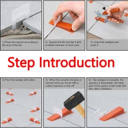 25-1200PCS Floor Tile Leveling System Clips Spacers Straps Tile Piler Wadge for Ceramic Tile Laying Leveling Construction Tools