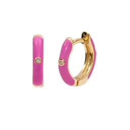 New Stainless Steel Multicolor Enamel Hoop Earrings Cute Crystal Zirconia Small Huggie Cartilage Helix Tragus Piercing Jewelry