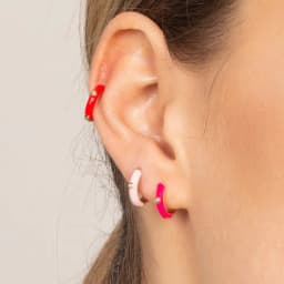 New Stainless Steel Multicolor Enamel Hoop Earrings Cute Crystal Zirconia Small Huggie Cartilage Helix Tragus Piercing Jewelry