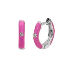 New Stainless Steel Multicolor Enamel Hoop Earrings Cute Crystal Zirconia Small Huggie Cartilage Helix Tragus Piercing Jewelry