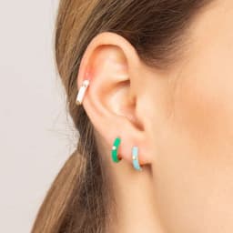 New Stainless Steel Multicolor Enamel Hoop Earrings Cute Crystal Zirconia Small Huggie Cartilage Helix Tragus Piercing Jewelry