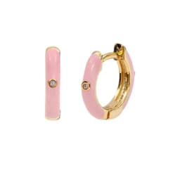 New Stainless Steel Multicolor Enamel Hoop Earrings Cute Crystal Zirconia Small Huggie Cartilage Helix Tragus Piercing Jewelry