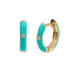 New Stainless Steel Multicolor Enamel Hoop Earrings Cute Crystal Zirconia Small Huggie Cartilage Helix Tragus Piercing Jewelry