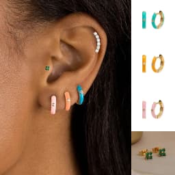 New Stainless Steel Multicolor Enamel Hoop Earrings Cute Crystal Zirconia Small Huggie Cartilage Helix Tragus Piercing Jewelry