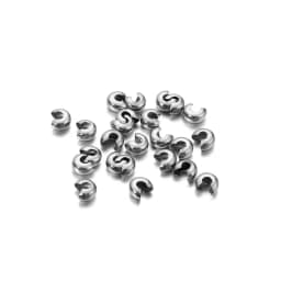 50Pcs/Lot 3/4/5mm Stainless Steel Cover Crimp Bead Spacer Stopper Crimps Beads for DIY Jewelry Making Findings Accessories