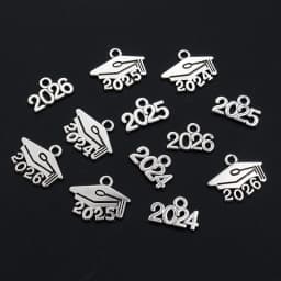 50pcs 9x14mm Year Number 2026 2027 2028 Pendant Charms DIY Jewelry Making Jewelry Finding Antique Silver Plated Accessories