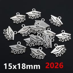50pcs 9x14mm Year Number 2026 2027 2028 Pendant Charms DIY Jewelry Making Jewelry Finding Antique Silver Plated Accessories
