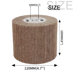 Non-Woven Nylon Flap Brush Satin Drawing Polishing Deburring Drum Wheel for Stainless Steel 100*120mm
