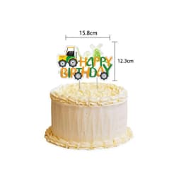 Green Tractor Birthday Banner Set Felt Tractor Garland Banner Farm Themed Birthday Party Supplies Decorations