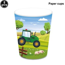 Green Tractor Birthday Banner Set Felt Tractor Garland Banner Farm Themed Birthday Party Supplies Decorations