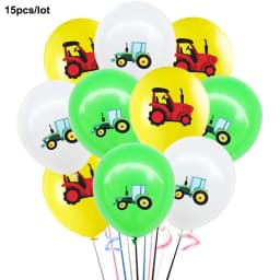 Green Tractor Birthday Banner Set Felt Tractor Garland Banner Farm Themed Birthday Party Supplies Decorations