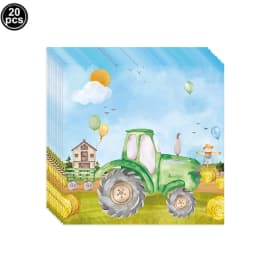 Green Tractor Birthday Banner Set Felt Tractor Garland Banner Farm Themed Birthday Party Supplies Decorations