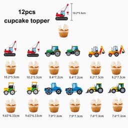 Green Tractor Birthday Banner Set Felt Tractor Garland Banner Farm Themed Birthday Party Supplies Decorations