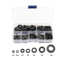 250PCS Nylon Washers M2 M2.5 M3 M4 M5 M6 M8 Nylon Washers Plastic Insulation Spacers Seals Black White Set Gasket Ring Kit
