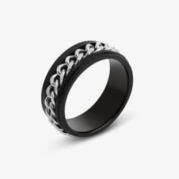 Fidget Spinner Mens Rings Anxiety Rotating Stainless Steel Chain Multifunction Anti Stress Ring Accessories Anillos De Hombre