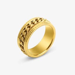Fidget Spinner Mens Rings Anxiety Rotating Stainless Steel Chain Multifunction Anti Stress Ring Accessories Anillos De Hombre