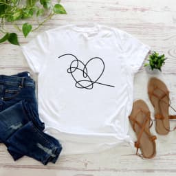 Love Yourself Heart Shirt Love Yourself Tear T-Shirt Heart Tee Women Tshirts Short Sleeve T-shirts Streetwear Casual Tops