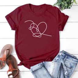 Love Yourself Heart Shirt Love Yourself Tear T-Shirt Heart Tee Women Tshirts Short Sleeve T-shirts Streetwear Casual Tops