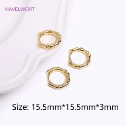 Trendy Gold Color Brass Hoop Earring Fashion Jewelry For Women,Vintage Round Huggies Earrings Premium Luxury Accessories