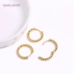 Trendy Gold Color Brass Hoop Earring Fashion Jewelry For Women,Vintage Round Huggies Earrings Premium Luxury Accessories