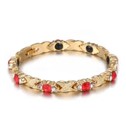 Healthy Therapy Energy Hologram Germanium Bracelets Magnetic Crystal Bracelets Bangles for Women Rhinestone Jewelry Accessories