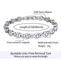 Healthy Therapy Energy Hologram Germanium Bracelets Magnetic Crystal Bracelets Bangles for Women Rhinestone Jewelry Accessories