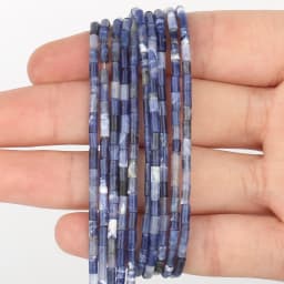 2x5mm Natural Stone Tube Beads Rhodonite Howlite Jades Tiger Eye Cylinder Beads for Jewelry DIY Bracelet Making Accessories