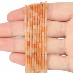 2x5mm Natural Stone Tube Beads Rhodonite Howlite Jades Tiger Eye Cylinder Beads for Jewelry DIY Bracelet Making Accessories