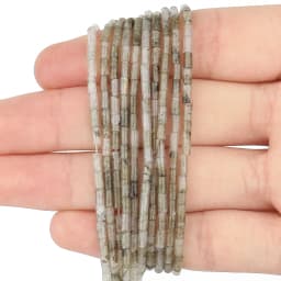 2x5mm Natural Stone Tube Beads Rhodonite Howlite Jades Tiger Eye Cylinder Beads for Jewelry DIY Bracelet Making Accessories