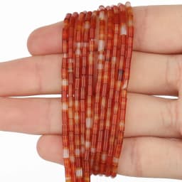 2x5mm Natural Stone Tube Beads Rhodonite Howlite Jades Tiger Eye Cylinder Beads for Jewelry DIY Bracelet Making Accessories