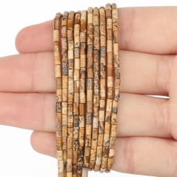2x5mm Natural Stone Tube Beads Rhodonite Howlite Jades Tiger Eye Cylinder Beads for Jewelry DIY Bracelet Making Accessories