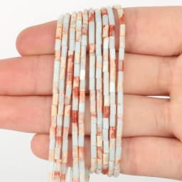 2x5mm Natural Stone Tube Beads Rhodonite Howlite Jades Tiger Eye Cylinder Beads for Jewelry DIY Bracelet Making Accessories